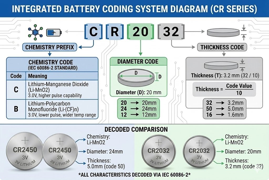 IEC Battery Naming Convention Diagram Diagram of battery coding system