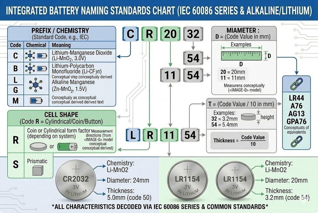 Battery naming standards chart