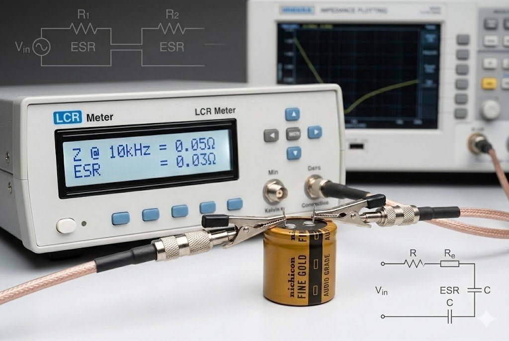 equivalent series resistance ESR in audio capacitors