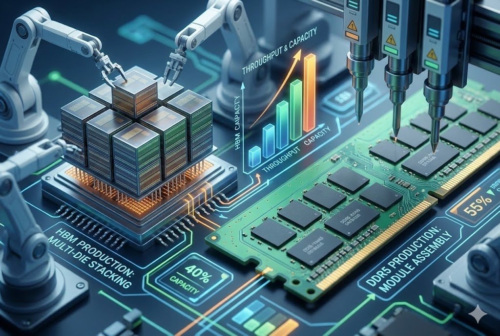 HBM Production Squeeze HBM vs DDR5 production capacity