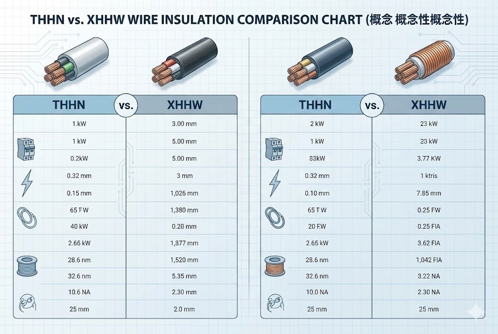 Insulation Comparison THHN vs XHHW wire insulation
