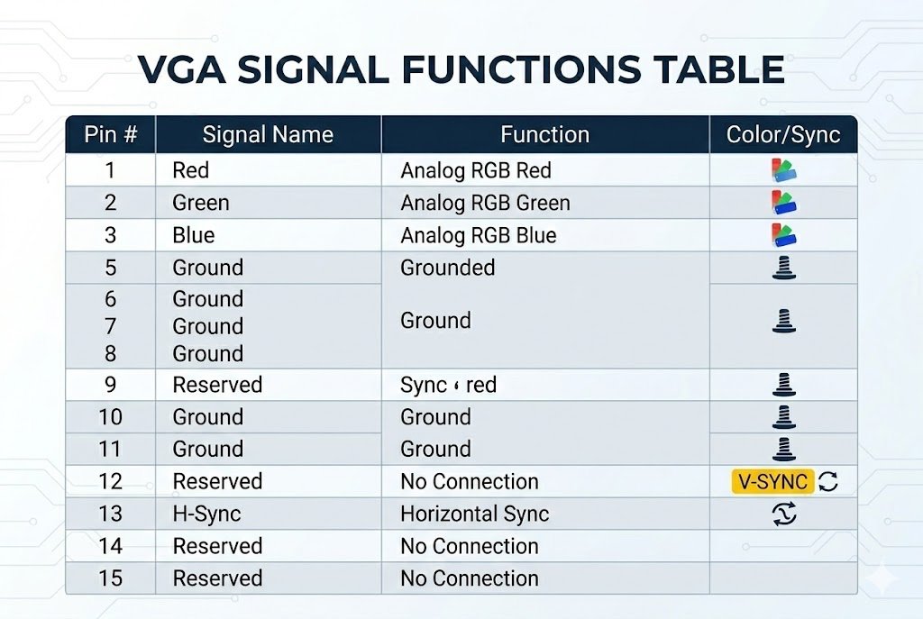VGA Signal Functions VGA Signal Functions Table