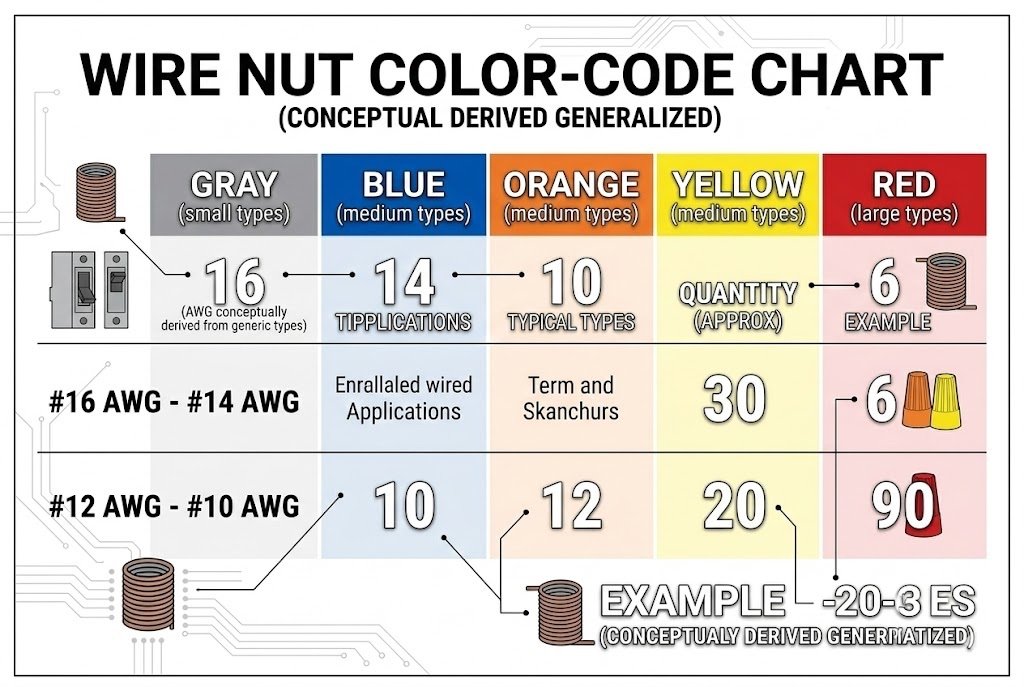 alt chart showing wire nut colors and sizes