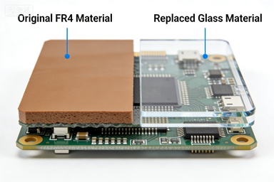 FR4 to Glass Substrate Transition Replacing organic resin FR4 with glass