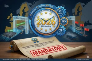 2026 mandate with global supply chain visualization, digital product passport, logistics, and regulatory highlights.