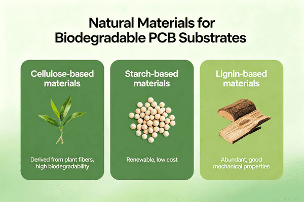 Natural materials for biodegradable PCB substrates