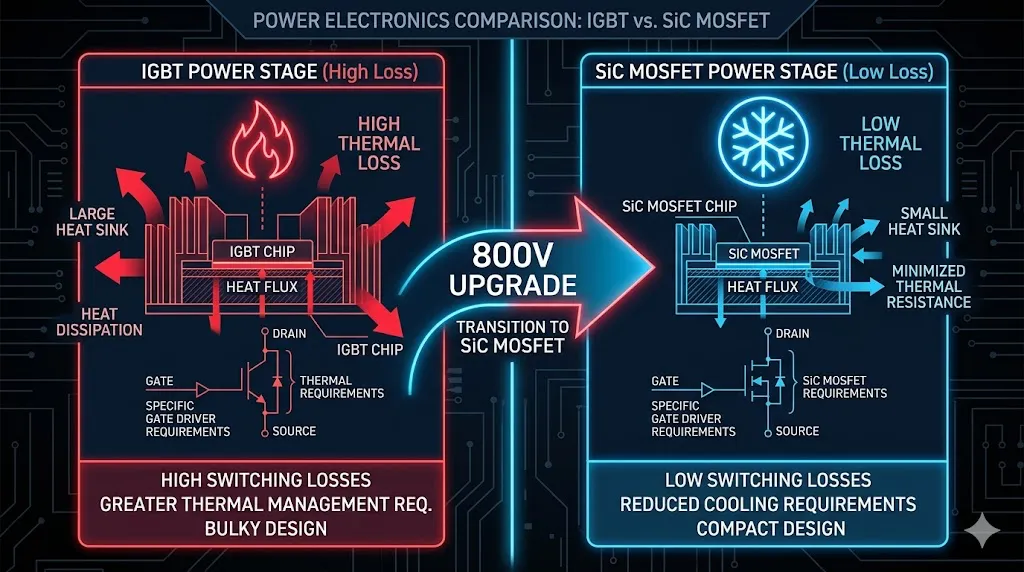SiC MOSFET vs IGBT fast charging
