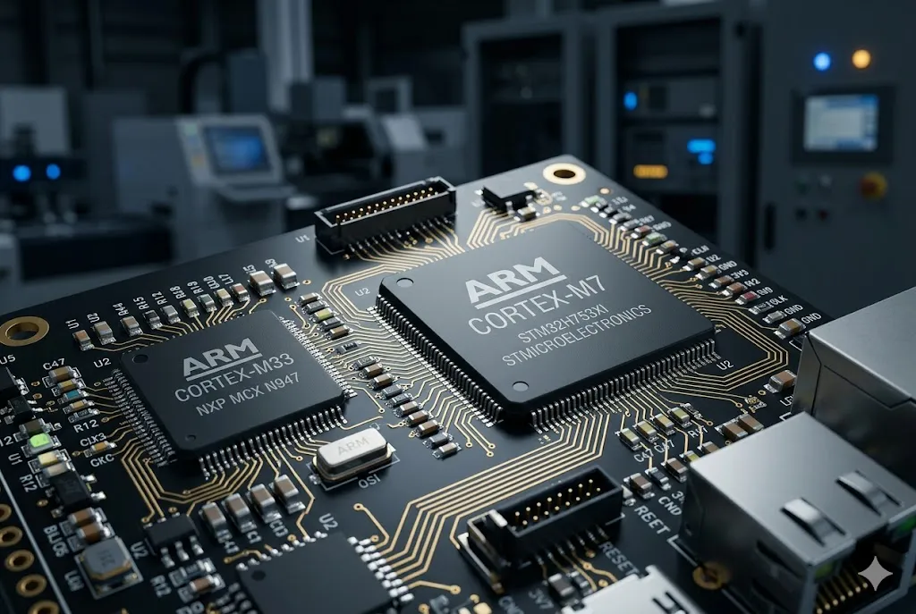 modern ARM microcontroller alternatives on a circuit board