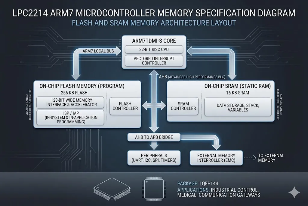 LPC2214 Memory Specs LPC2214 specs and memory comparison